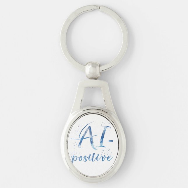 AI-positive Textart Schlüsselanhänger (Vorderseite)