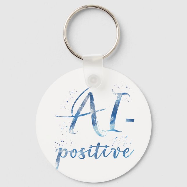 AI-positive Textart Schlüsselanhänger (Vorderseite)