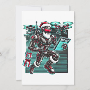 AI Powered Santa Robot mit Dronen und Weihnachten Einladung