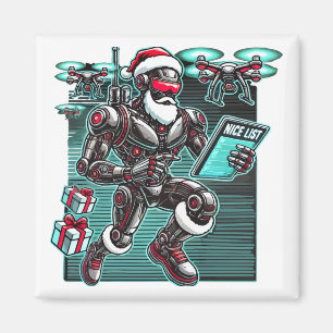 AI Powered Santa Robot mit Dronen und Weihnachten  Magnet