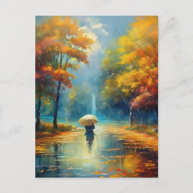 AI Rainy Day Postkarte (Vorderseite)
