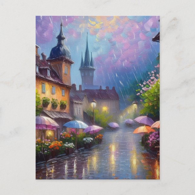 AI Rainy Day Postkarte (Vorderseite)