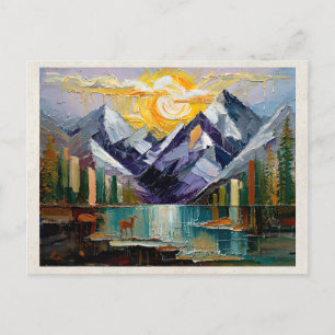 AI-Remix-Kunstwerk Abstrakte Berge Postkarte