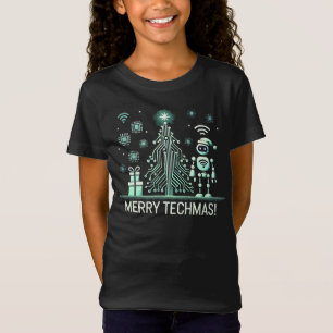 AI Robot mit Tech Christmas Tree - Merry Techmas T-Shirt