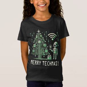 AI Robot mit Tech Christmas Tree - Merry Techmas T-Shirt