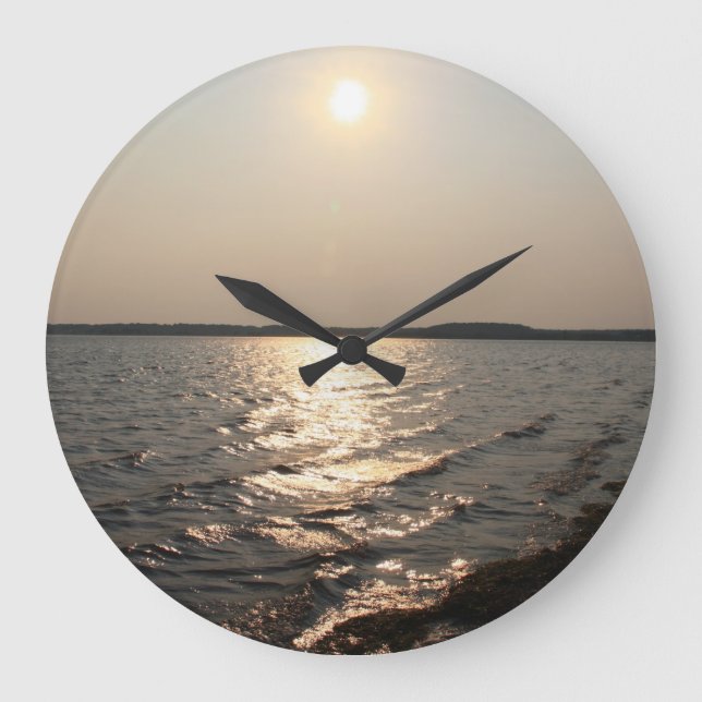 AI Sunset Clock Große Wanduhr (Vorderseite)