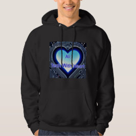 AI: Tech with Heart Men's Black Hoodie