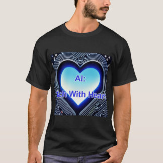 AI: Tech with Heart Men's Black T-Shirt
