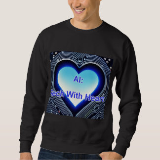 AI: Tech with Heart Men's Long Sleeve Black Sweatshirt