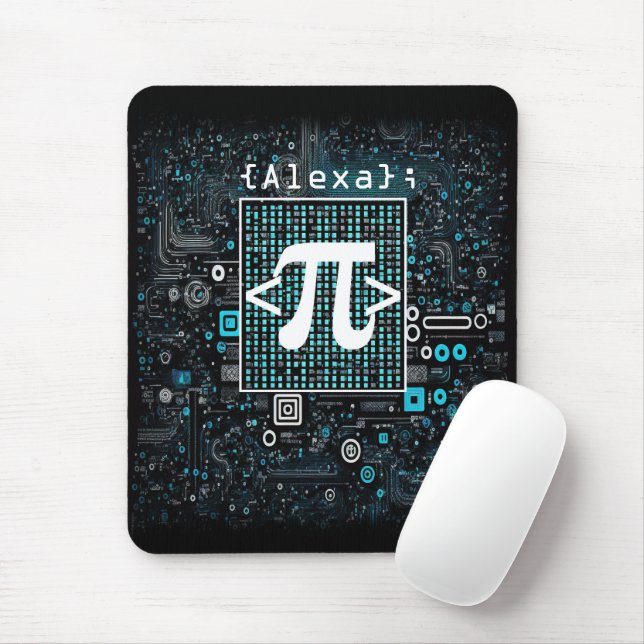 Ai - Technologie - Coding Monogram - Pi Symbol Mousepad (Mit Mouse)