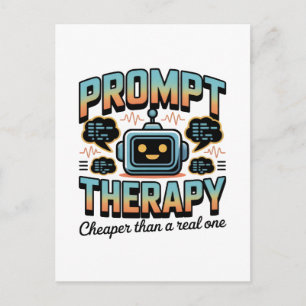 AI-Therapie-Grafik – Prompt-Engineering-Design Postkarte