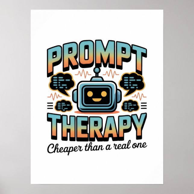 AI Therapy Graphic – Prompt Engineering Design Poster (Vorne)