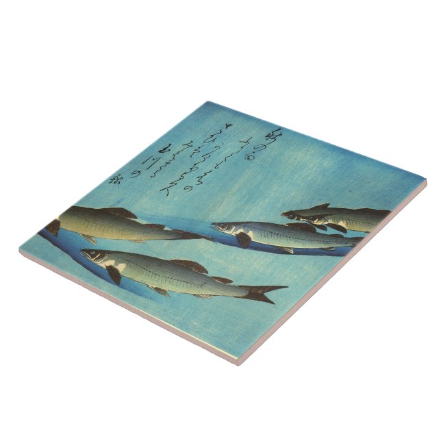 Ai (Trout) - Hiroshige Farbe Japanischer Fisch Pri Fliese (Seite)
