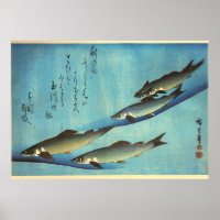 Ai (Trout) - Hiroshige Farbe Japanischer Fisch Pri