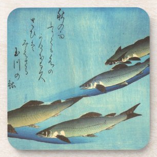 Ai (Trout) - Hiroshige's Color Japanese Fish Print Getränkeuntersetzer