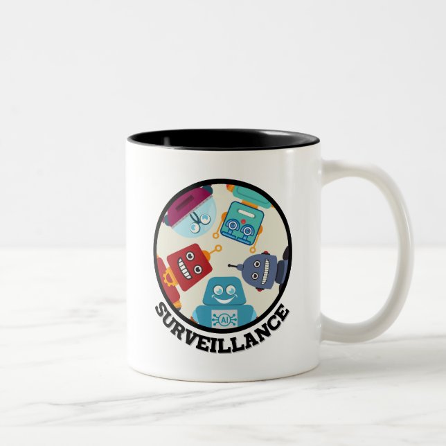 AI-Überwachung Zweifarbige Tasse (Rechts)