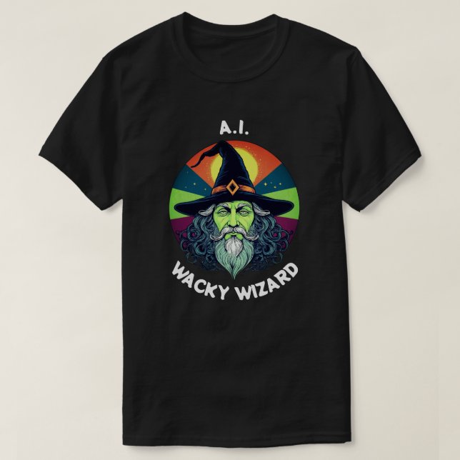 AI Wacky Wizard. Vorlage T-Shirt (Design vorne)