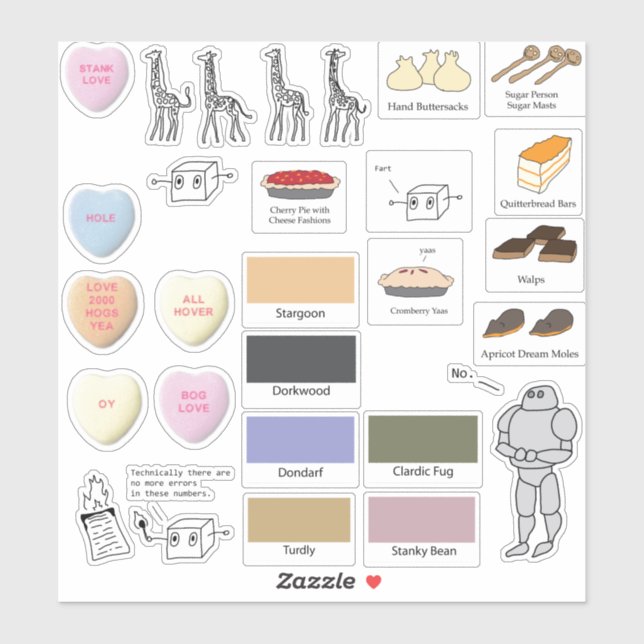 AI-Weirdness-Sammlung Aufkleber (Blatt)