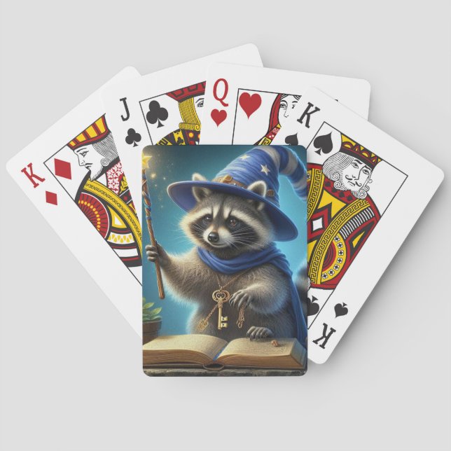 AI Wizard racoon playcards Spielkarten (Rückseite)