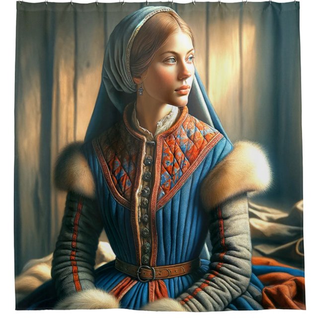 AI Woman Duschvorhang (Vorderseite)