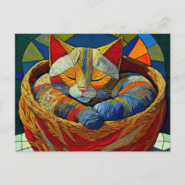 AI Yarn Cat Postkarte
