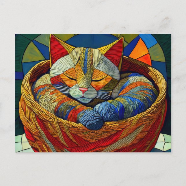 AI Yarn Cat Postkarte (Vorderseite)