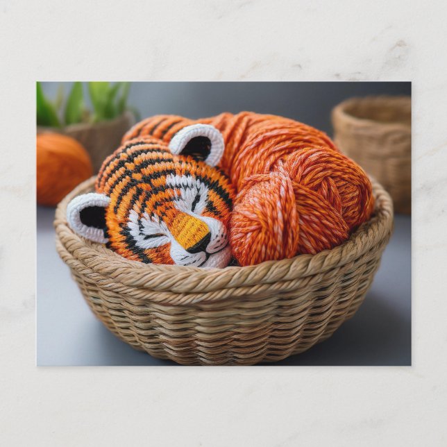 AI Yarn Tiger Postkarte (Vorderseite)