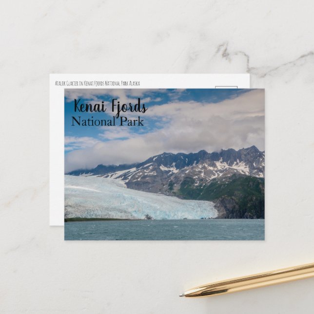 Aialik Glacier Kenai Fjords Nationalpark Postkarte (Vorderseite/Rückseite Beispiel)