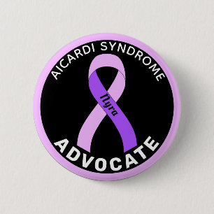 Aicardi Syndrom Advocate Ribbon Black Button