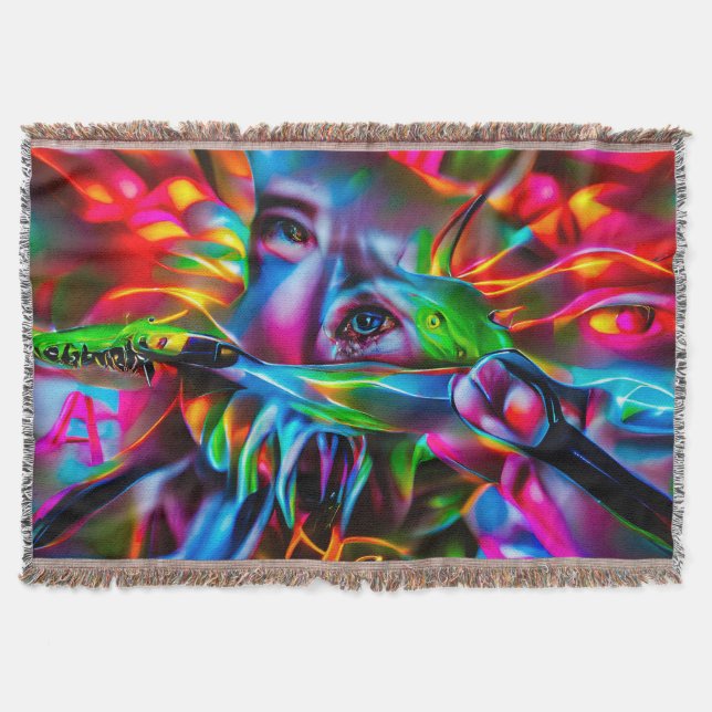 Aichmophobie: Vivid Surreal Art Decke (Vorderseite)