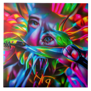 Aichmophobie: Vivid Surreal Art Fliese