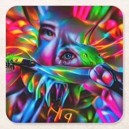 Aichmophobie: Vivid Surreal Art Rechteckiger Pappuntersetzer