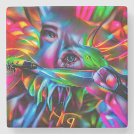 Aichmophobie: Vivid Surreal Art Steinuntersetzer