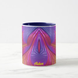 AIDA ~ Zany 3D ~ Pink Yellow Lila 3D Tasse
