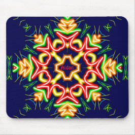 AIDAN ~ Fluor Abstraktes Muster ~ Personalisiert Mousepad