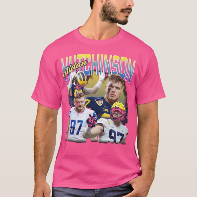 Aidan Hutchinson Retro Collage T-Shirt (Vorderseite)