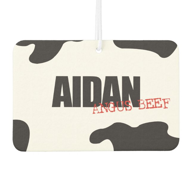 Aidans "Angus Beef" Trendy Air Freshener Autolufterfrischer (Vorderseite)