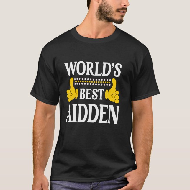 Aidden Persönlicher Name Funny Vorname Weltbeste A T-Shirt (Vorderseite)
