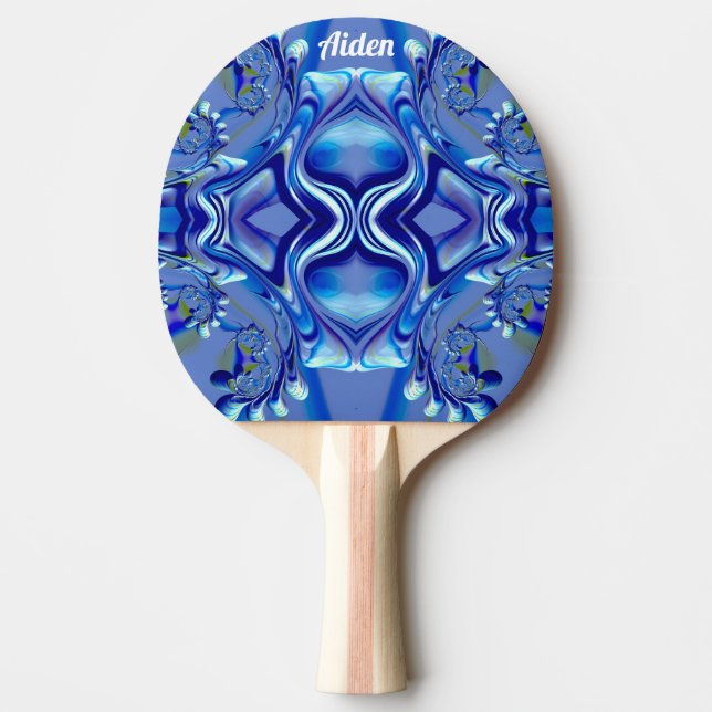 AIDEN ~ Blue Streak ~ Original Fraktal ~ Ping Pong Tischtennis Schläger (Vorderseite)
