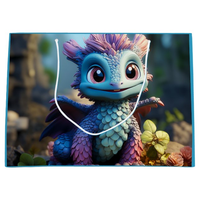 Aiden, ein Whimsikischer Drache Große Geschenktüte (Vorderseite)