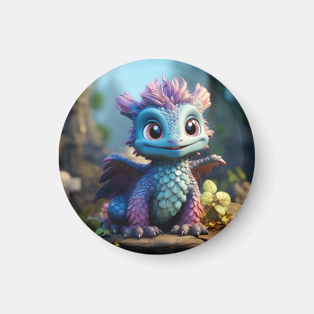 Aiden, ein Whimsikischer Drache Magnet (Vorne)