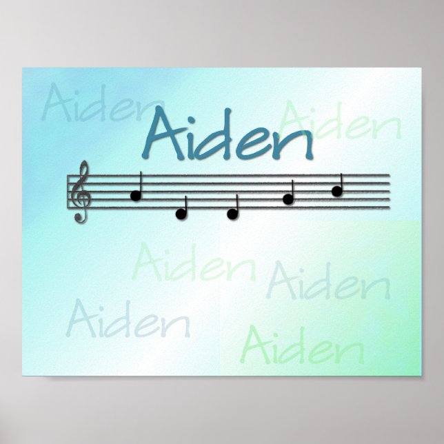 Aiden Musical Name Kinderzimmer Room Poster (Vorne)