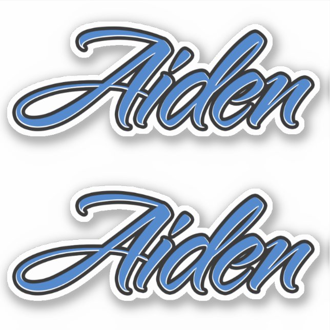 Aiden Name blue Aufkleber Sticker Stickerset (Vorderseite)