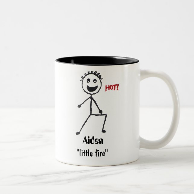 Aiden Namensbedeutung Zweifarbige Tasse (Rechts)