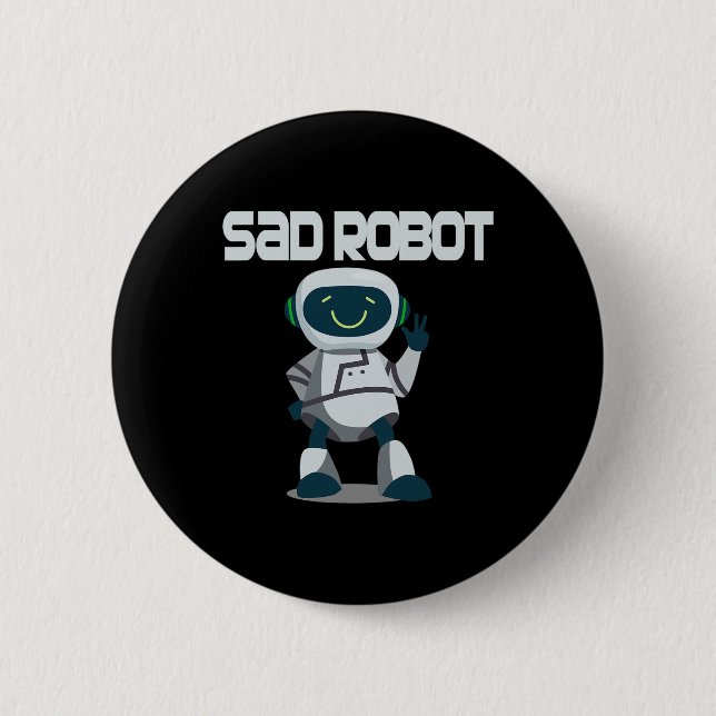Aidenacesarmee Kampf gegen Krebs traurigen Roboter Button (Vorderseite)