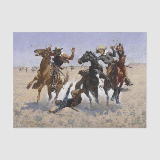 Aiding a Comrade by Frederic Remington Seidenpapier (Vorderseite)