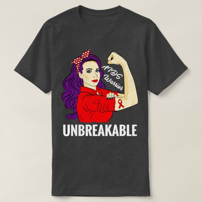 Aids Awareness-HIV-Infektionswarr nicht zerbrechli T-Shirt (Design vorne)
