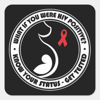 Aids-Bewusstsein Quadratischer Aufkleber