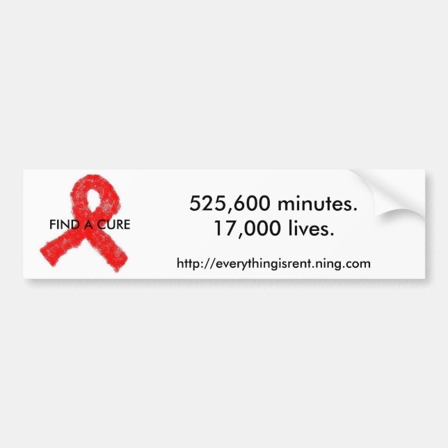 AIDS Bewusstseins-Autoaufkleber Autoaufkleber (Vorne)