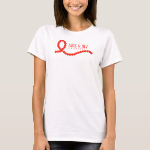 Aids & HIV Awareness Red Ribbon Beads T-Shirt